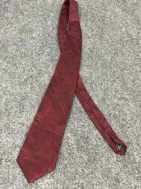 Pronto Uomo Tie Mens Red 100% Silk Paisley Neck Tie N48